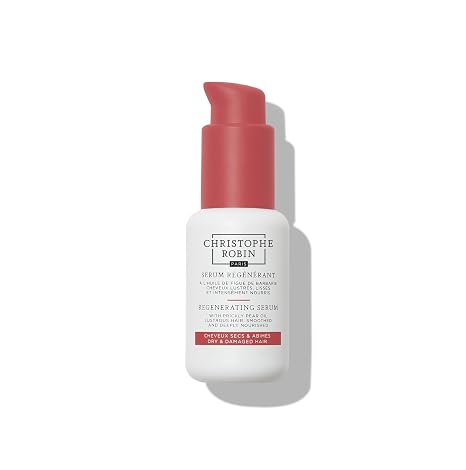 Christophe Robin Regenerating Serum with Prickly Pear Oil - Hair Serum for Dry Damaged Hair, Thinning Hair, Frizzy Hair - Hair Care Products - 1.7 fl oz 50 ml