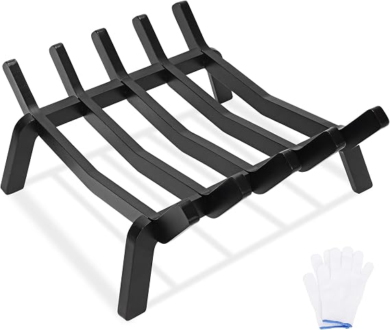 1MORE Fireplace Grate 14in Heavy Duty,Fireplace Log Holder,Fire Place Grate