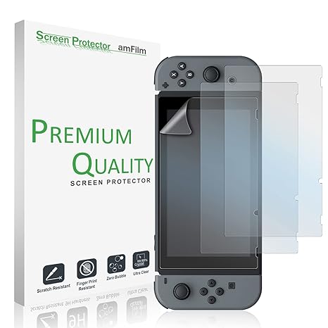 amFilm 3 Pack Matte Screen Protector for Nintendo Switch 2017, Anti-Glare | Drop & Scratch Protection, Easy to Instllation & Bubble Free, Anti Fingerprint, Full Coverage
