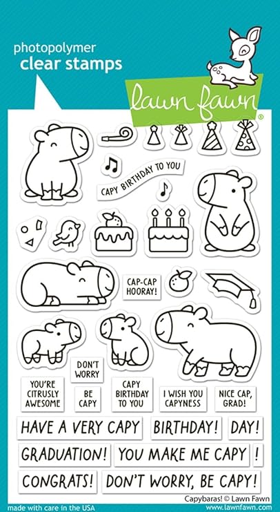 Lawn Fawn LF3764 Capybaras! 4X6 Clear Stamp Set