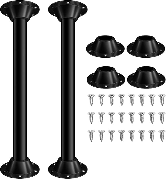 27" /29RV Table Base Mount and RV Table Leg,Camper Table Mount&Post | Heavy Duty Aluminum,Caravans - Tool-Free Height Adjustment, Rust-Proof, Easy Install 2 Legs + 4 Brackets (29)