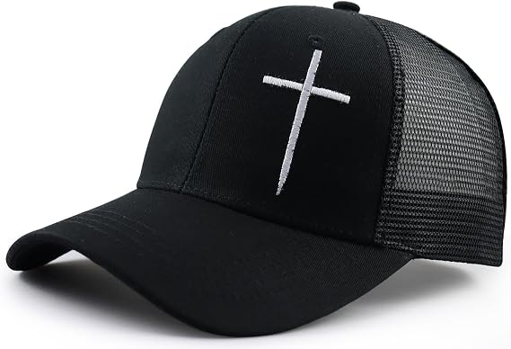 Jesus Cross Hat for Men Women, Christian Religious Faith Baseball Cap