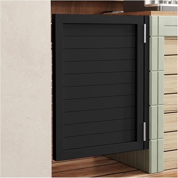Interior Swinging Saloon Door for Kitchen Doorways Bar, Wood Cafe Dutch Door with Auto-Close Hinges Half Waist Door Entrance Partition(Black,W65xH90cm)