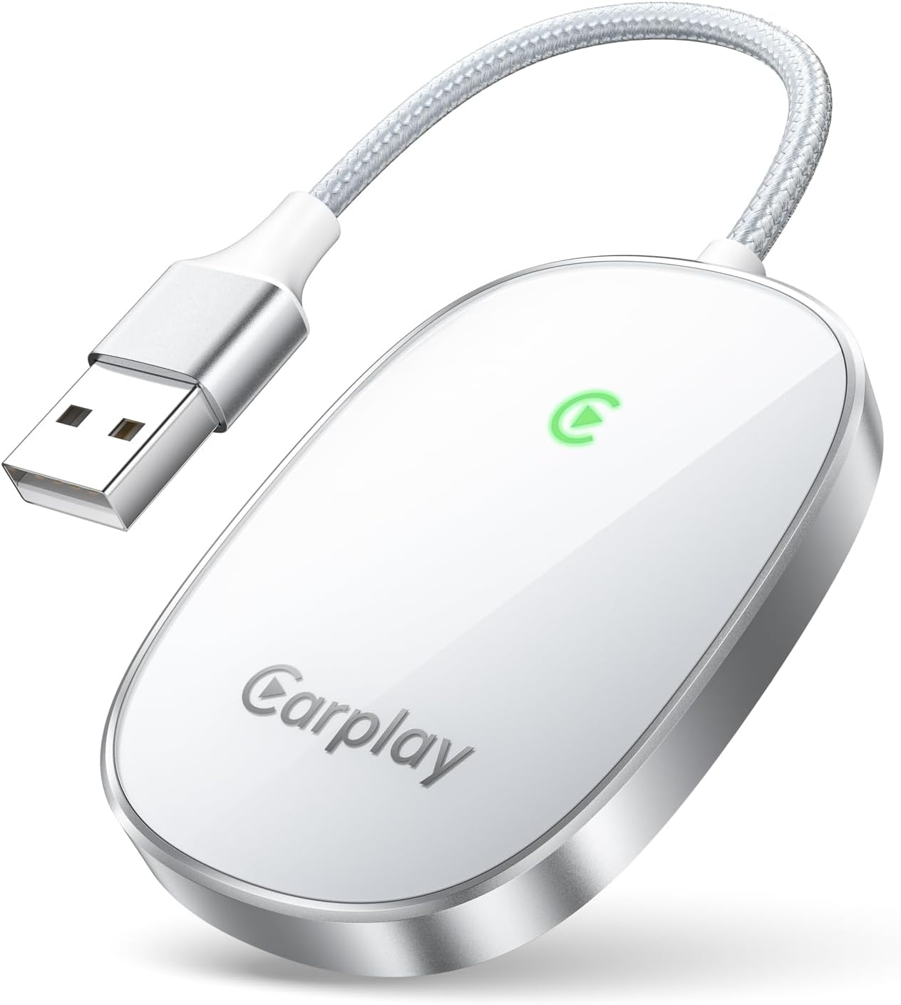 Wireless CarPlay Adapter 2025 Upgraded, Converts Built-in Wired CarPlay to Wireless, Plug and Play Car Play Wireless Adapter, Compatible with iPhone Fast Auto Reconnection Seamless Milky white