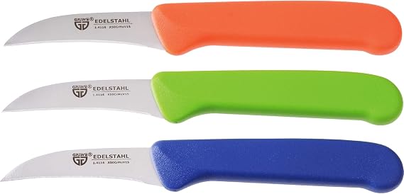 GRÄWE Fruit Knives Set of 3 Vegetable Knives Small Kitchen Knife Set Paring Knife Stainless Steel Colourful Super Sharp