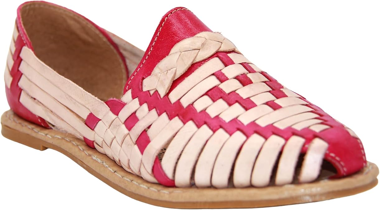 The Western Shops Womens Leather Traditional Huarache Sandal, Hand Woven Authentic Mexican Leather Huarache Sandal
