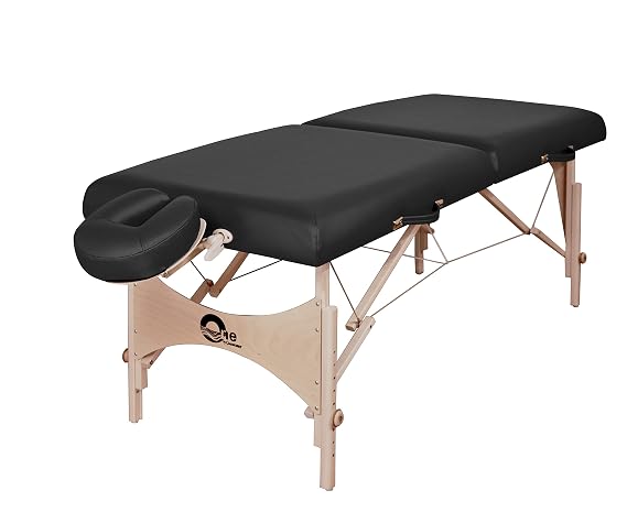 Oakworks ONE Portable Massage Table, Package, Professional Massage Bed W/Quicklock Platform, Aerocel Face Rest, Spa Level Comfort, Adjustable 24-34 H, USA Made (Coal)