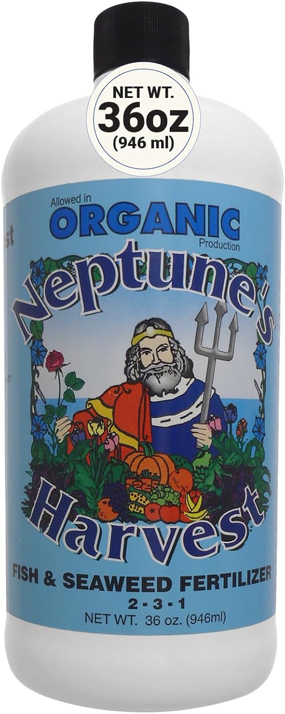 Neptune's Harvest Fish & Seaweed Liquid Fertilizer (2-3-1) - 36oz Bottle - Plant Food for Garden - Indoor & Outdoor Organic Plant Fertilizer for Vegetables, Flowers, Fruit, Trees & Lawns
