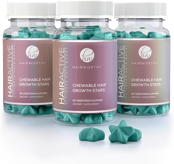 Hair Vitamins | Hair Growth Vitamins | Hair chewables for Growth and Hair Loss | Hair Gummies | Hair Supplements for Women | Hair Gummies for Hair Growth (3 Months Supply, Mixed Berry)