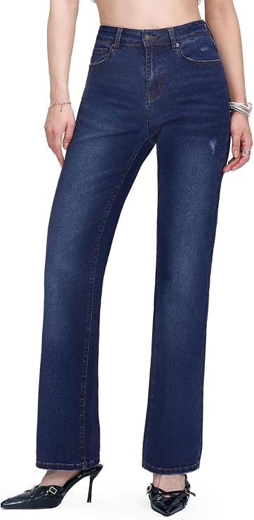 Jeans DamenHigh Waist Straight Fit Jeanshose