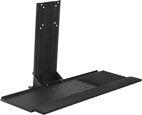 Mount-It! Monitor and Keyboard Wall Mount, Height Adjustable Standing VESA Keyboard Tray, 25 Inch Wide Platform with Mouse Pad (MI-7915)
