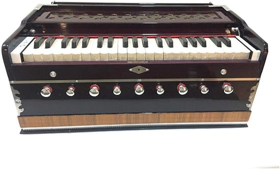 Harmonium 9 Stopper, Chudel Bellow 42 Keys 2 Reed Bass Male Coupler with Harmony Cover / Indian Harmonium / Professional Harmony / Handmade Harmony / Musical Instrument