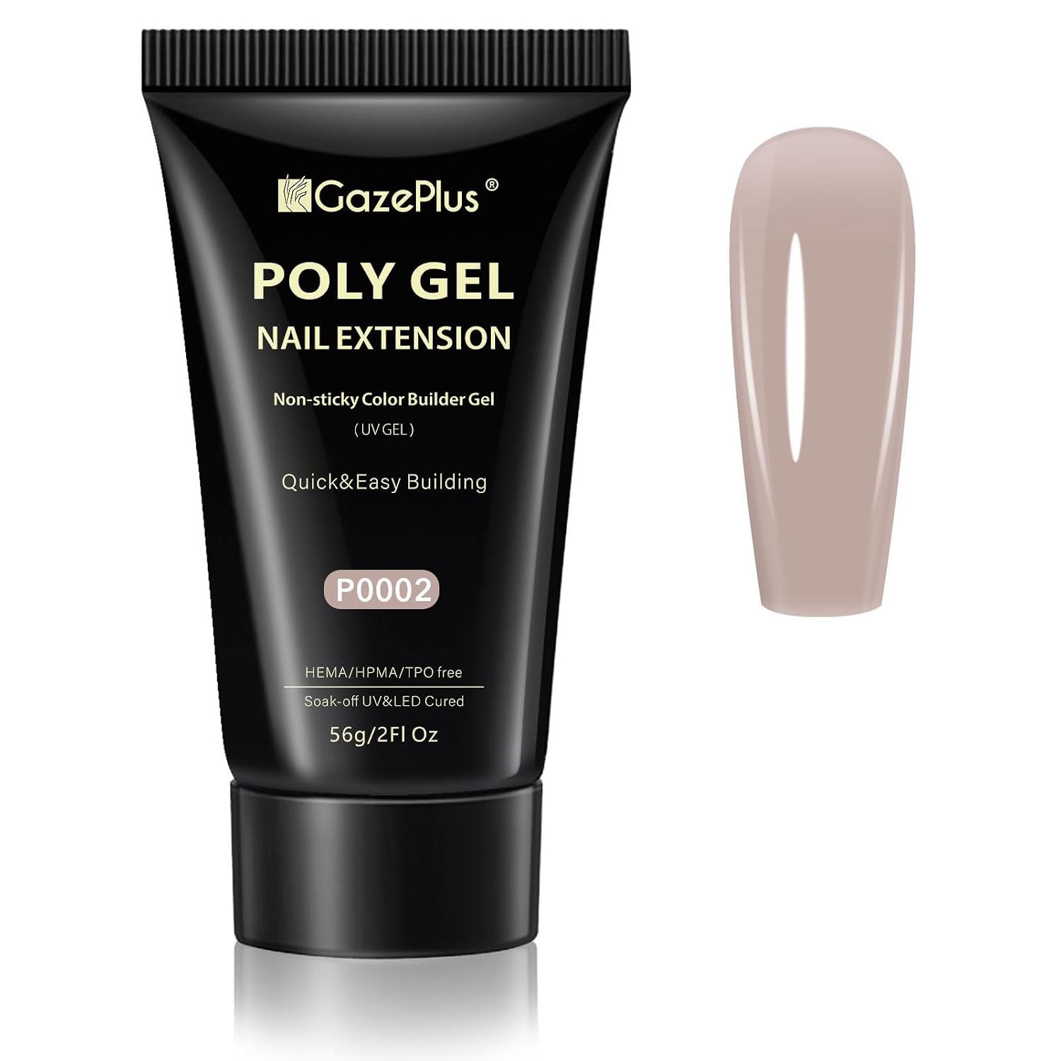 Poly Nail Gel, 56g Nail Thickening Extension Poly Gel for Nail Art Design Long-Lasting and Easy to Use