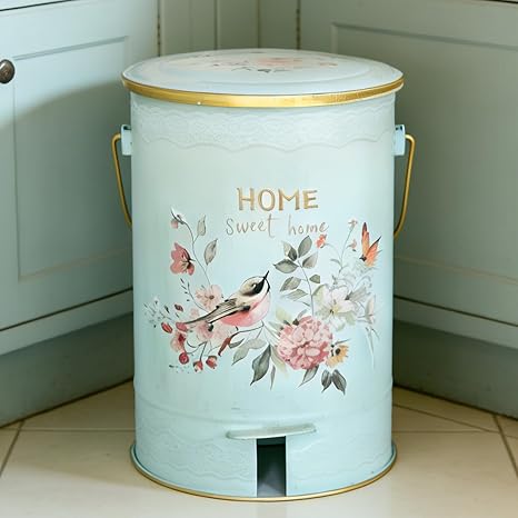 Z&Z ornamentorum Outdoor Small Trash Can with Lid Dog Poop Trash Can Outside for Kitchen Park Garden and Pedal Round Touchless Garbage (Pink)