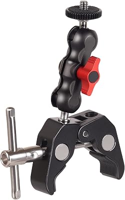 Camera Mount Clamp with 360 Ballhead Arm, for DSLR CameraField MonitorLED