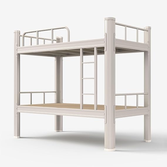 Bunk Bed Twin Over Twin, Bunk Beds, Full Over Full Bunk Beds, Loft Bed With Stairs, Sturdy Steel Twin Over Twin Bunk Bed With Ladder And Bed Frame, Suitable For Kids And Adults(White,100x200cm)
