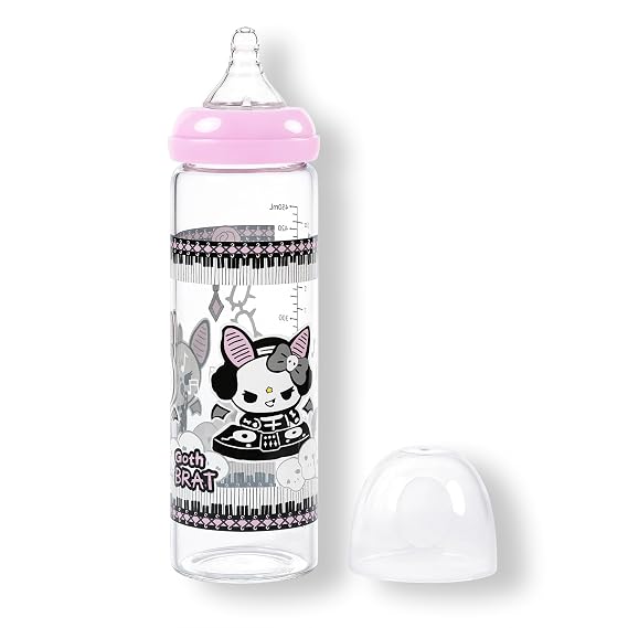 LittleForBig Adult Bottle Ultra Printed Specialty Oversized Glass Feeding Bella Goth Brat Pattern