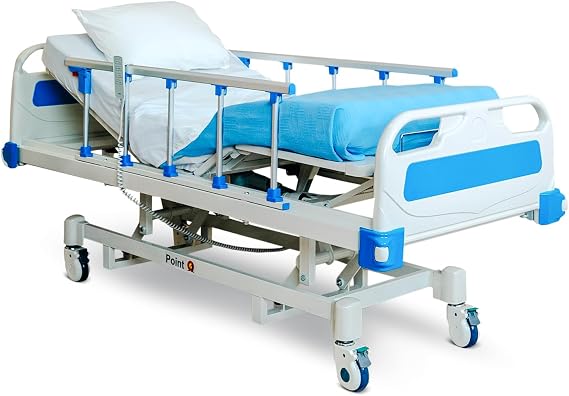 Point A PAM3 Premium Full Electric Hospital Bed 4.7" USAMade Foam Mattress, LINAK Motors, IndividualLocking 5" Casters, Includes Tray and 2 Sheets