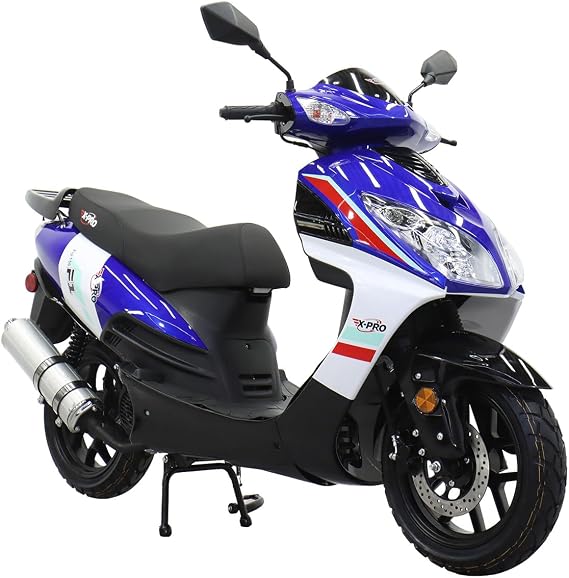 X-PRO 150cc Moped Street Gas Moped 150cc Adult Bike with 13" Aluminum Wheels! (Blue)