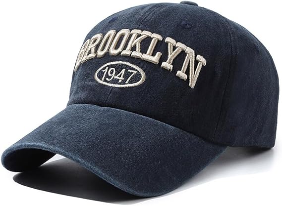 Brooklyn Hat for Men and Women Washed Cotton Adjustable Embroidery Baseball Cap