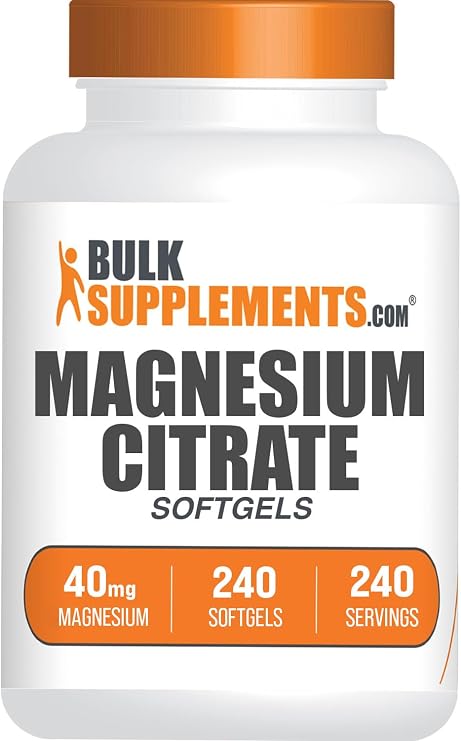 Magnesium Citrate Softgels - Magnesium Supplement - 40mg Magnesium, Gluten Free, 1 Softgel per Serving, 240 Count (Pack of 1)