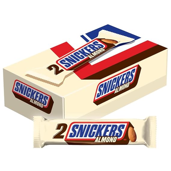 SNICKERS Almond Sharing Size Chocolate Candy Bars 3.23-Ounce Bar 24-Count Box