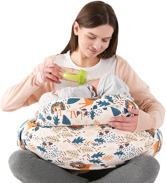 Labtec Nursing Pillow for Breastfeeding Baby, Multifunctional Breast Feeding Pillow with Adjustable Waist Strap and Side Support, 100% Cotton