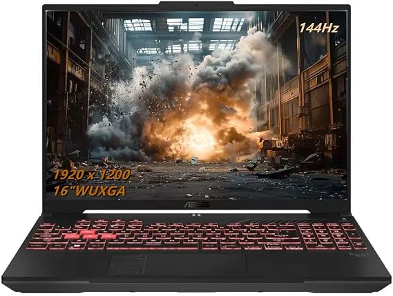 ASUS TUF Gaming A16 Laptop, 16FHD + 144Hz Gaming Laptop, AMD Ryzen 7-7445HS, NVIDIA GeForce RTX 4050, 16 GB DDR5, 512 GB SSD, BK, Gray, Windows 11 Home, TWE Laptop Foldable Stand