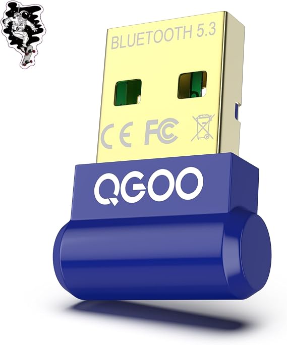 USB Bluetooth Adapter for PC - QGOO Bluetooth Dongle 5.3 EDR, Wireless Receiver for Desktop Computer Laptop Windows 8.1/10/11(blue-109)