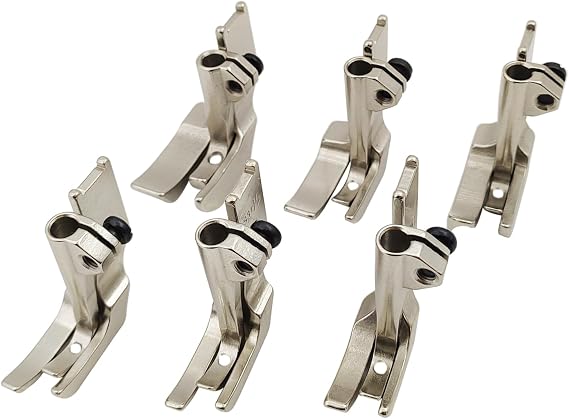 6SET Piping Walking Foot Replacement for CONSEW 206RB 225 226R, JUKI LU-562/563/1508 Single Needle Walking Foot Industrial Sewing Machine(S32 1/8+3/16+1/4+5/16+3/8+1/2)