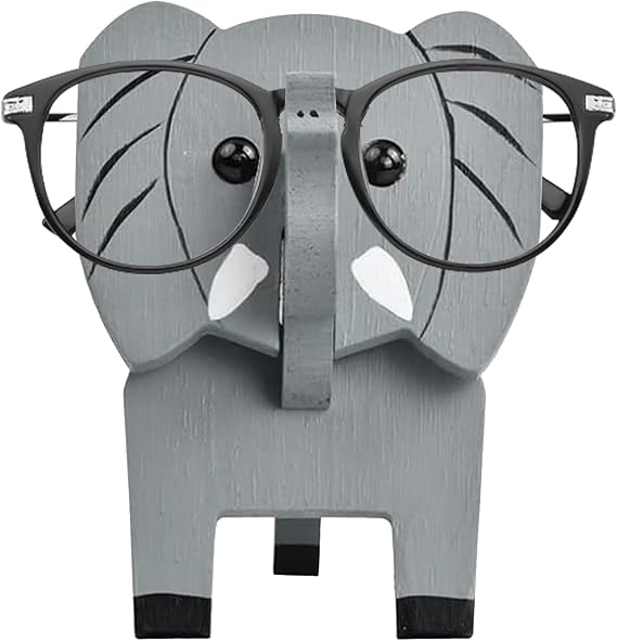 Elephant Shaped Glasses Holder, Animals Glasses Stand, 3D Puzzle Eye Glasses Holder Stand, Wooden Spectacle Holder, Sunglasses Display Rack for Home Office Desk Decorations