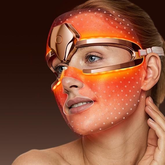 BOLENDA Ultra Light Red Light Treatment Mask, LED Mask Light Therapy, Red Light for Wrinkles, Blue Light for Acne, Timer for 10 Minutes (New Version)