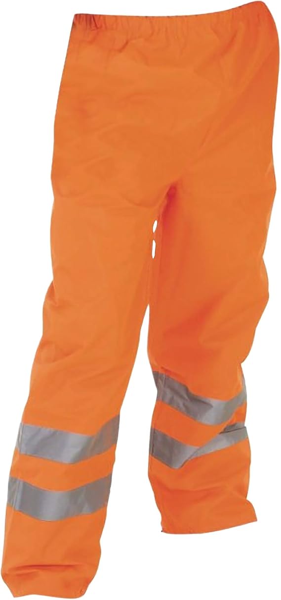 Yoko Mens Hi-Vis Waterproof Contractors Trousers/Pants (L) (Hi Vis Orange)