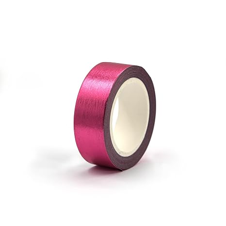 SIDAZON Hot Pink foil washi Tape for wall Decorative Crafts Washy-Tape Mirror Tape Strips for wall Decor Duct Tape Metallic washi Tape Self Adhesive Masking Tape 0.59in x33FT (Hot Pink)