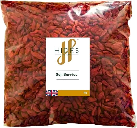 Hides Fine Foods - Goji Berries 1kg - Suitable for Vegetarians - Baking - Granola - Breakfast - Snacking - Desserts -A Good Source of protein, Vitamin A, Vitamin C, Potassium, Iron, Magnesium, Zinc.