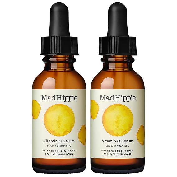 Mad Hippie Vitamin C Serum for Face 2-Pack C + E + Ferulic Acid, Hyaluronic Acid, Stable Low-Irritation Formula, Brightening, 1.02 Fl Oz Ea