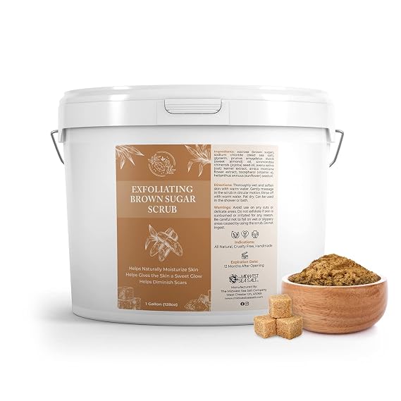 The Midwest Sea Salt Company - Exfoliating Brown Sugar Scrub - 128oz - Unscented - Exfoliating Body Scrub