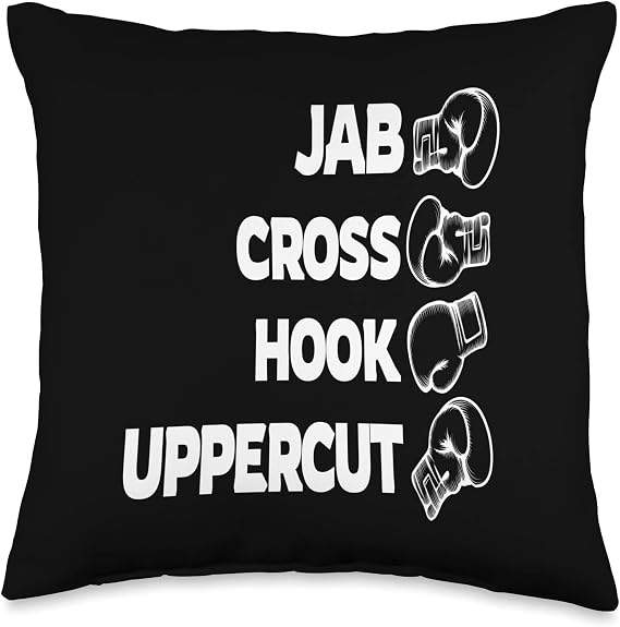 Boxing I Jab Cross Hook Uppercut I Box Boxing Gloves Boxer Throw Pillow