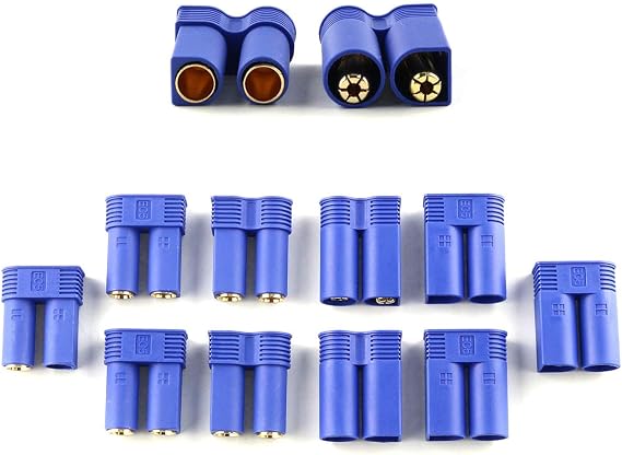 E-outstanding 5 Pairs EC5 Battery Connector Plugs Male and Female Gold Bullet Banana Plug Sets (5X Male + 5X Female)