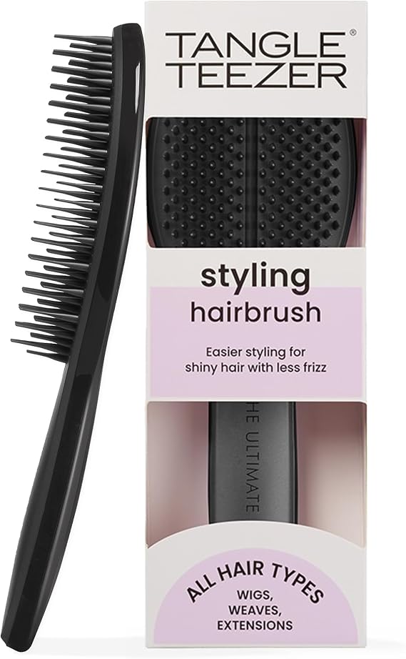 Tangle Teezer The Ultimate Styler Hairbrush - Maintains & Blends Wigs, Weaves, Extensions & Clip-Ins - For Volume, Texture, Shine & Brushing Out Curls - Jet Black