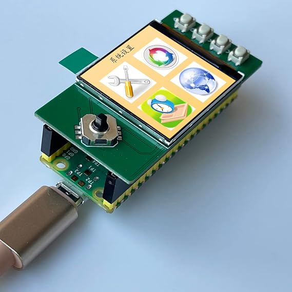 Raspberry Pi Pico Flexible Microcontroller Board with 1.3inch LCD Display Module 240240 Resolution IPS Screen (pico Board +1.3" Display Module)