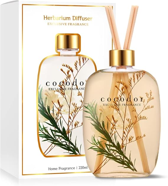 COCODOR Herbarium Reed Diffuser/April Breeze / 7.4oz(220ml) / Reed Diffuser Set, Oil Diffuser & Reed Diffuser Sticks, Home Decor & Office
