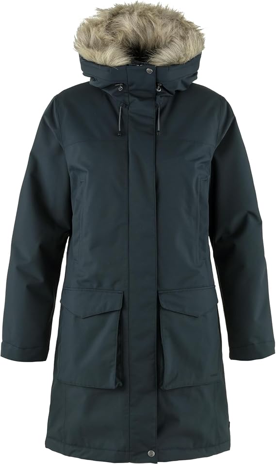 Fjallraven Nuuk Lite Parka Women's Winter Jacket, Dark Navy, XS | Waterproof, Breathable, 10000mm Water Column, Synthetic Fill, Adjustable Hood, Regular Fit
