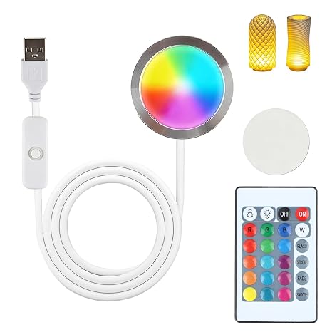 3D Printer RGB LED Lamp Kit 001 Remote Contorl Compatible with Bambu lab A1/A1mini/P1S/P1P/X1C Makerworld Maker's Supply DIY hardware kit Dimmable 5V USB Powered Lighting 3000K Warm Light