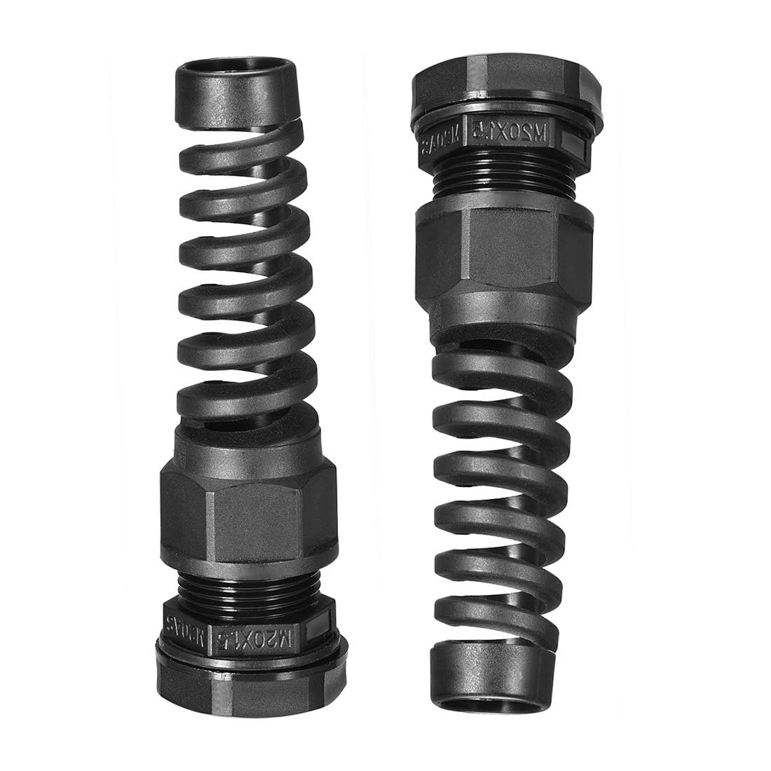 TA-VIGOR 2Pcs M20 Cable Gland 6mm-12mm Wire Hole Waterproof Nylon Connector Joint Adjustable Locknut with Strain Relief Black
