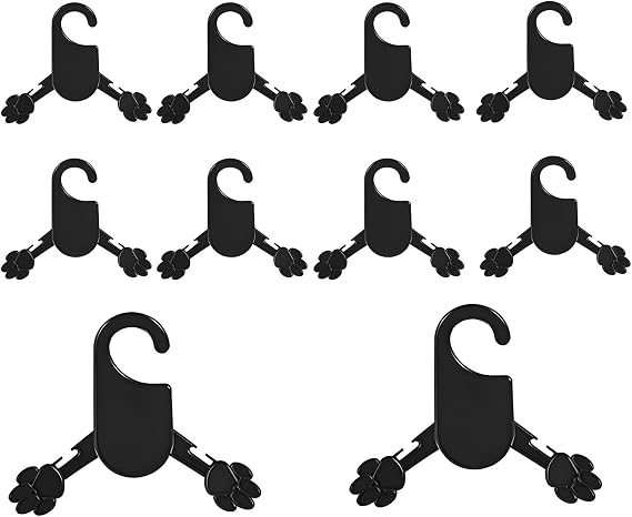Pink Plastic Dog Puppy Pet Clothes Rack Hanger (S, Black)