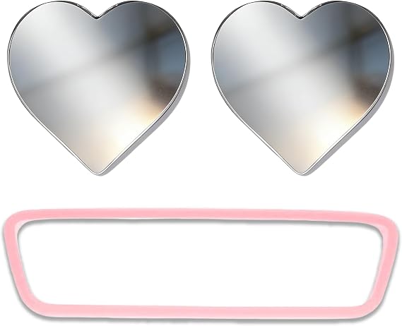 3 PCS Pink Car Accessories for Women Set, Heart Shape Blind Spot Mirrors for Cars Durable Cute Car Mirror Accessories, Cute Pink Cars Accessories for Women Interior