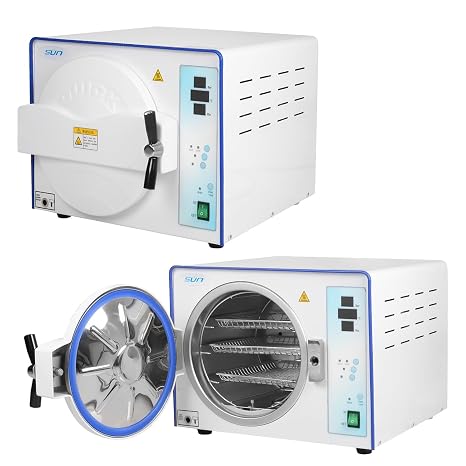 Global-Dental Autoclave Full-Automatic 18L/23L High Pressure High Pressure Temperature Steam Digital Display Stainless Steel Liner Blue (23L)