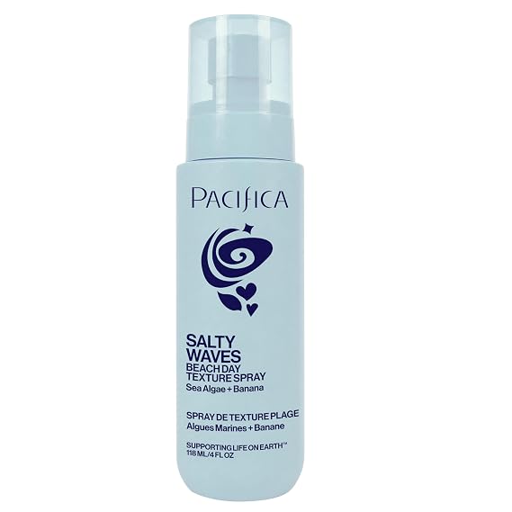 Pacifica Salty Waves Sea Salt Texturizing Spray, Coconut Scent 4oz Beachy Waves Hair Spray for Tousled Texture & Volume, Surf Salt Spray with Coconut & Sea Algae, Lightweight, Vegan