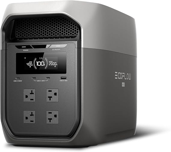 EF ECOFLOW DELTA 3 Max Portable Power Station, 2048Wh LFP Battery, 2400W